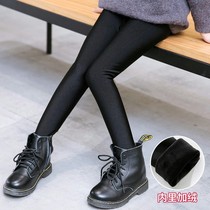 Girls black plus velvet leggings winter 2021 New Korean version of childrens clothing foreign-style leggings for children wearing pants