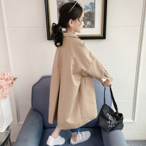 Childrens clothing girls Spring and Autumn long windbreaker autumn clothing 2021 New Korean children children Net Red foreign gas jacket