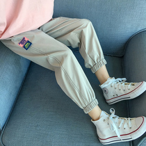 Girls foreign style overalls trousers 2021 Autumn New Korean tide children Spring and Autumn fashionable pants girls tie pants