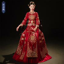 Xiuhefu female bride 2022 new autumn winter wedding dress female Chinese fenglongfeng coat and clothing female