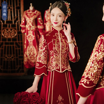 Xiuhefu Qiuyu New 2022 Married velvet Marry Bridal Girl Out of the Chinese Marital Show and Costume