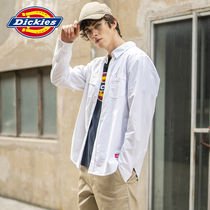 Dickies Tide brand shirt men Spring and Autumn new design dicx solid color Tide brand Slim cotton long sleeve top