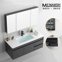 Modern Nordic simple solid wood bathroom cabinet toilet washbasin cabinet combination wash table custom size