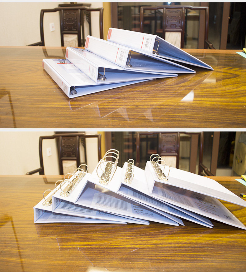 卓联三面插袋文件夹a4打孔活页夹2孔3孔4孔d型夹办公用品资料整理