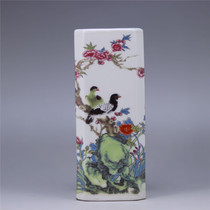 Special price Qing Guangxu annual pastel flower and bird pen holder antique porcelain antique collection antique home furnishings