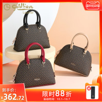 Jinlili womens bag new vintage old flower Hand bag lady temperament mother hand bag dual-purpose oblique cross shell bag