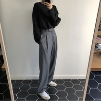 Wide leg casual trousers womens 2021 spring and autumn new high waist hanging lazy loose mopping pants suit pants long pants