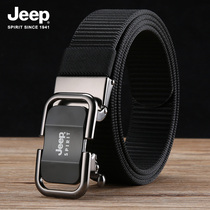 jeep2021 new trend young and middle-aged simple casual canvas nylon toothless buckle jeans waist belt men