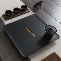 Stone-free design natural whole piece of black gold stone small dry tea plate household stone modern simple water storage kung fu tea table