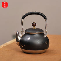 Yingge-yaki new product cooking teapot 316 stainless steel kettle tea-making utensils Sakuragawa pattern pear-shaped stainless steel pot