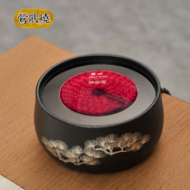 Yingge burning electric pottery stove Tea stove Household silent desktop tea maker Iron pot Silver pot electric pottery stove Black Silver pine