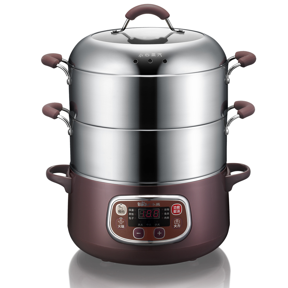 little bear electric steamer multi-function household stainless steel three-layer large-capacity steaming and boiling stew-shabu-shabu steam pot