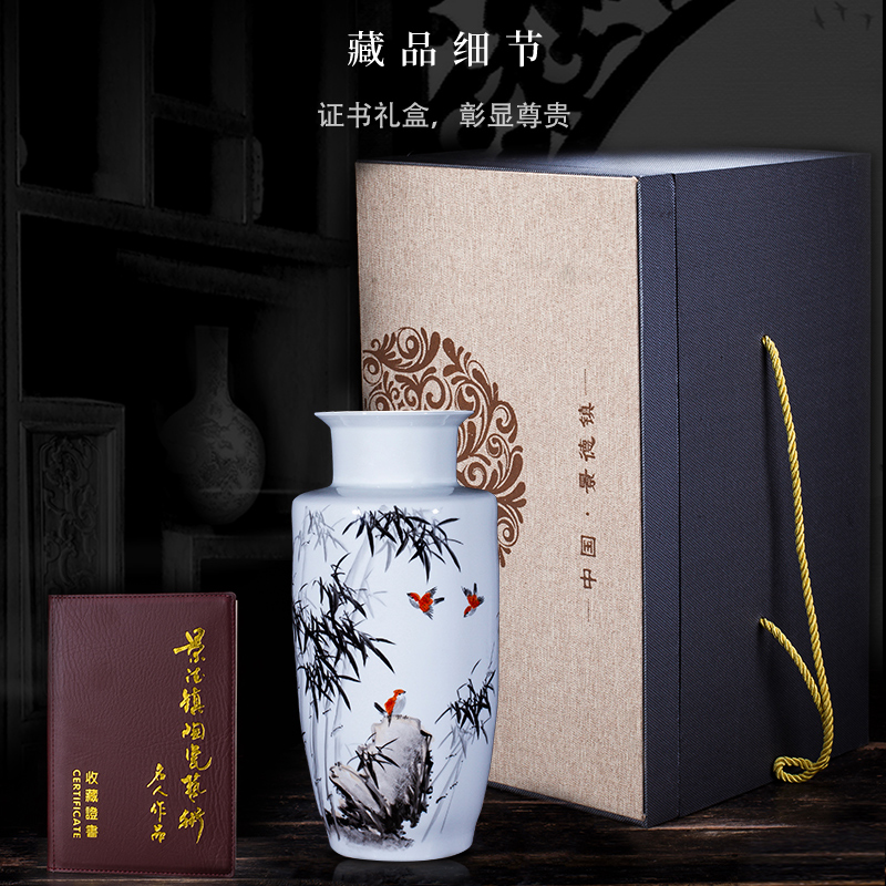 New Chinese style household flower arrangement sitting room adornment of jingdezhen ceramics vase furnishing articles of Chinese style household ornaments