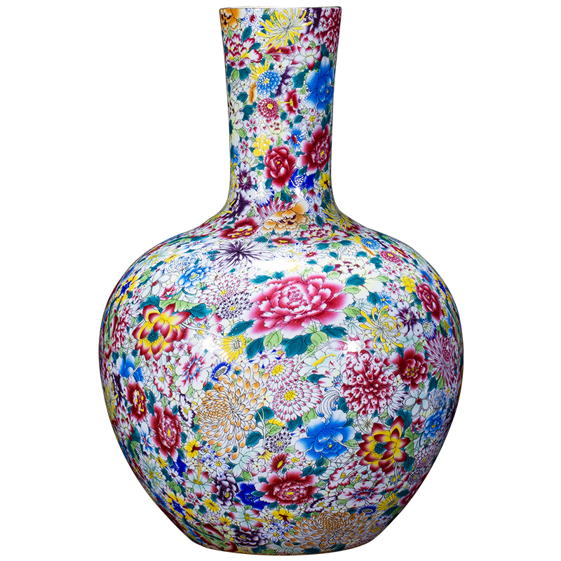 Jingdezhen ceramics archaize qianlong enamel see colour flower tree sitting room adornment collection of new Chinese style furnishing articles