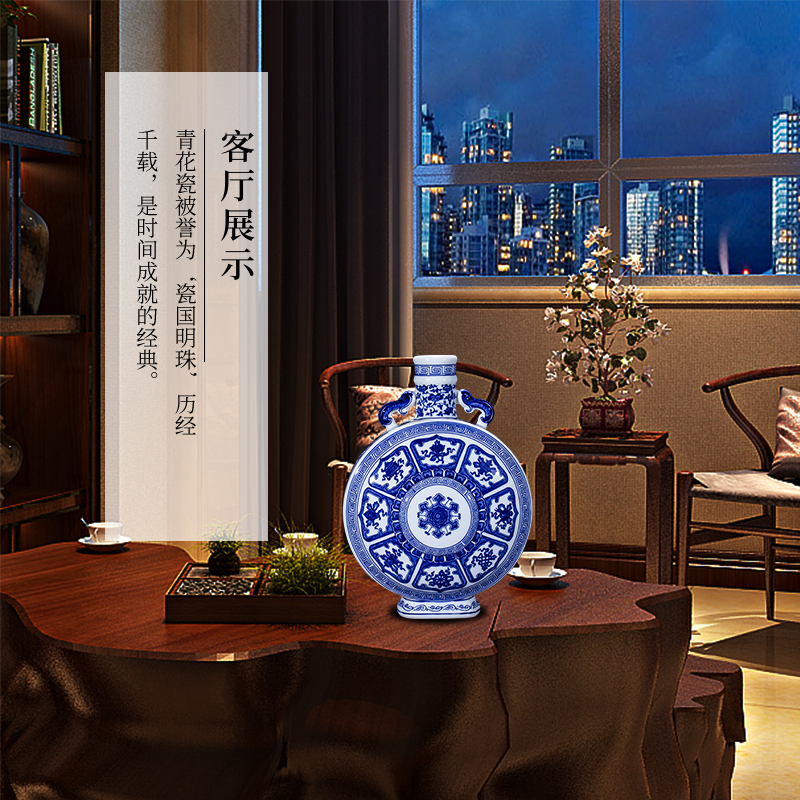 Jingdezhen ceramic furnishing articles hand - made antique porcelain vases, new Chinese style household living room TV ark adornment arranging flowers