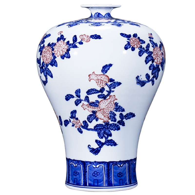 Jingdezhen ceramic antique hand - made flowers and lines of blue and white porcelain vase furnishing articles flower arranging new Chinese style living room decoration gifts