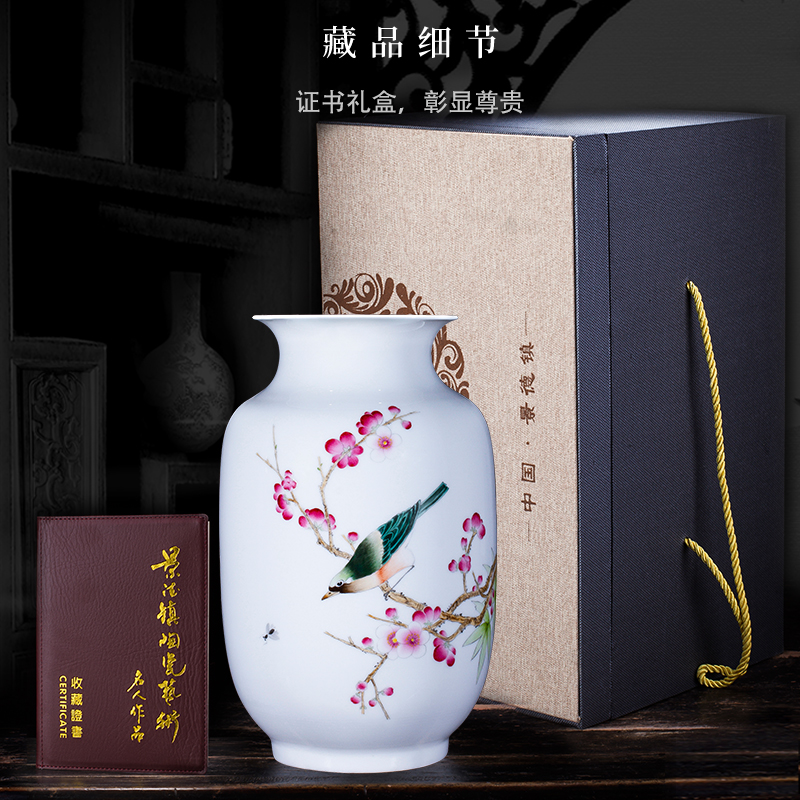 Jingdezhen ceramics hand - made vase of new Chinese style household flower arranging porch decoration art crafts home furnishing articles