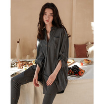 Display Slim Lock Meat ~ High Order Taste Net Red Autumn Pyjamas Lady Pure Cotton Cardiopoulaine can be worn out of the suit