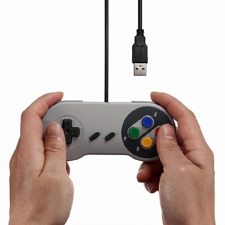 全新怀旧版 snes/sfc 电脑游戏手柄 usb 超任游戏pc模拟器