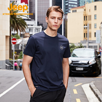 Jeep short-sleeved T-shirt male pure cotton swollen speed dry sweat-through outdoor sports shirt loose and large summer