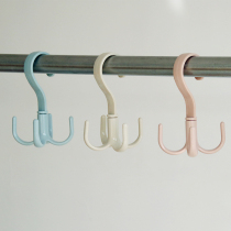 Multi-purpose creative plastic rotatable four-claw hanger movable hook rack hanging bag clothes storage coat rack