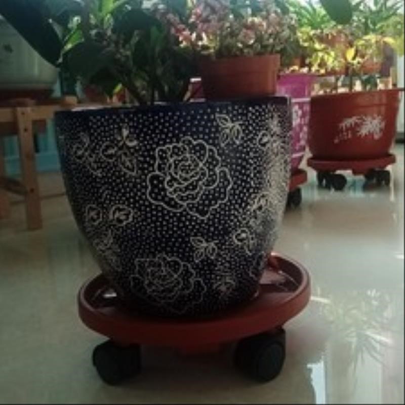 Flowerpot move potted tray with universal wheel base shelf tray collet receptacle round tray