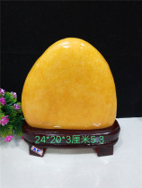 Yellow Stone yellow wax stone rice yellow jade stone home furnishings ornamental stone feng shui original stone Yellow Dragon jade stone