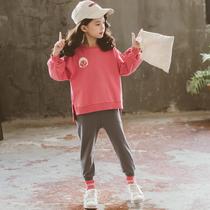 Girls' Set 2022 New Fall Winter Reinforcement Middle School Children Korean Fashionable Sports Two Set of Tide