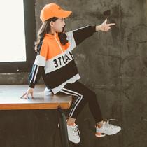Girls Spring and Autumn Suite 2023 New Korean version of childrens clothing Childrens girls Yangqi Fashion casual sportswear Two sets