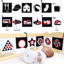 Bed bedside black and white cloth book visual enlightenment training newborns tear and puzzle early teaching toys