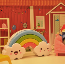 Childrens room Baby feeding small night light Seven colorful clouds with rainbow voice-controlled night light Wall-mounted Lamp Breastfeeding Light