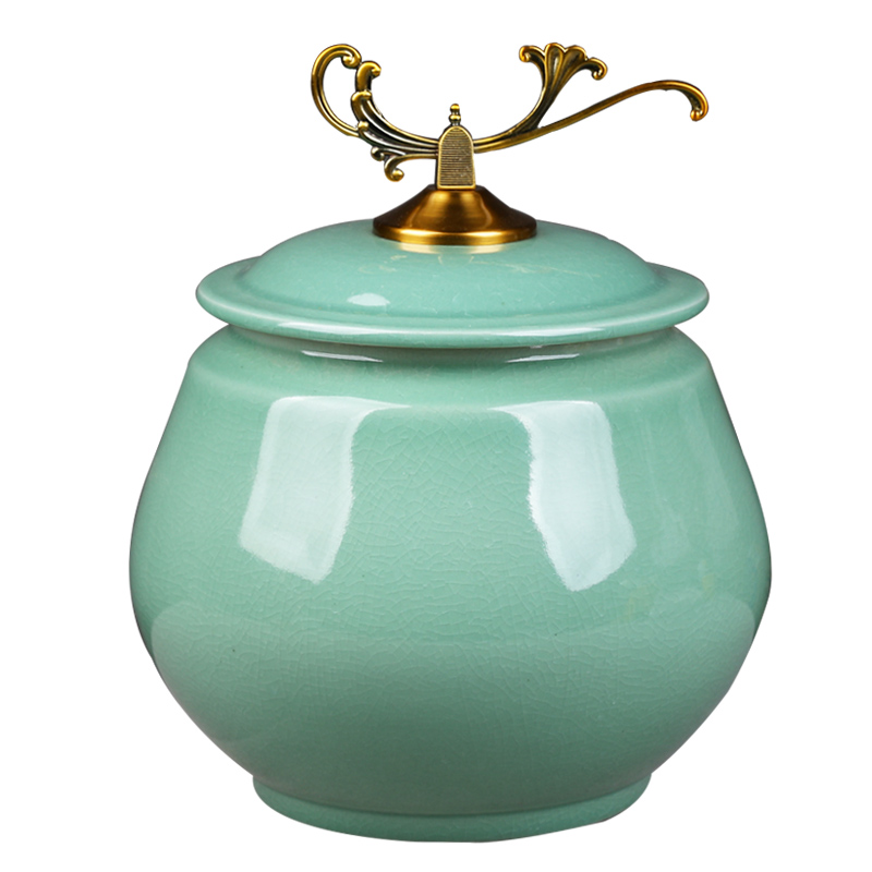Jingdezhen ceramic barrel ricer box moistureproof insect - resistant seal storage jar with cover rice box storage oil tank m furnishing articles