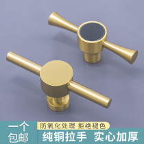 New Chinese handle pure copper modern minimalist closet headboard headboard drawer cabinet door solid wood furniture brass door handle