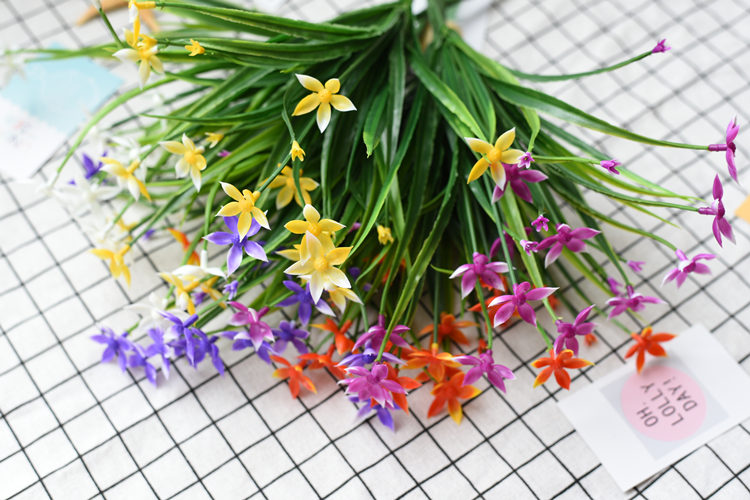 The Desktop decoration flowers fake plastic flower, the five fork simulation aquatic the plants camellia snow orchid, the flowers, small tea table