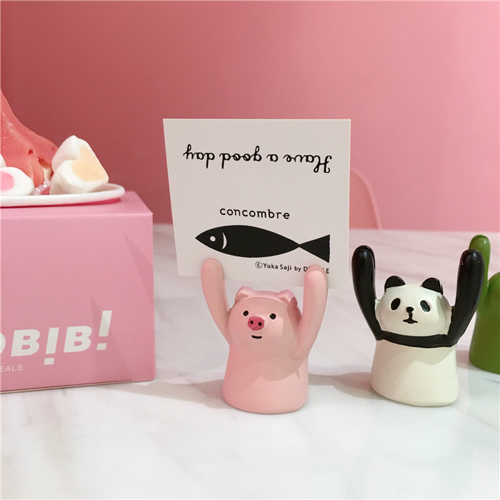 girl heart cute creative ceramic piggy frog message clip note clip business card clip photo clip decorative ornaments