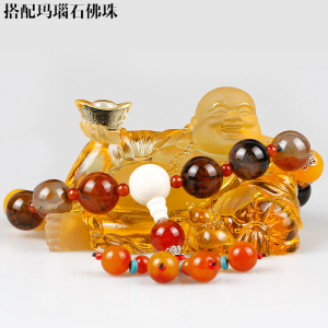 琉璃元宝佛{无底座金色}+{玛瑙珠}