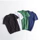 Blau grun summer tide men's round neck cotton short-sleeved T-shirt Japanese casual simple solid color half-sleeved sweatshirt Blau grun summer tide men's round neck cotton short-sleeved T-shirt Japanese casual simple solid color half-sleeved sweatshirt