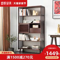 Nordic solid wood bookshelf shelf floor bedroom students simple bookcase home living room simple modern storage rack
