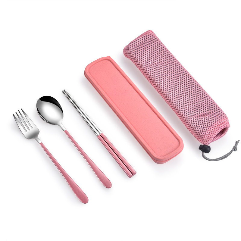 Han edition express chopsticks fork box students carry portable tableware three sets of chopsticks spoons to receive