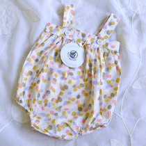Great French great summer cool with cute female baby short braces flat corner khae thin cotton small sailboat 3M-24M