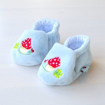 German Original Single Delicately Cute Mushroom Baby Shoes Soft Bottom Cloth Shoes 0-3 Months Light Blue Comfort Good Wear