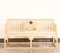 New Chinese Arhat bed solid wood simple sofa homestay Zen living room chaise longue paint-free collapse large and small apartment furniture