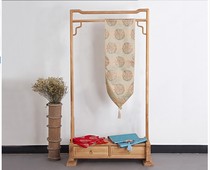 Old elm coat rack solid wood floor-to-ceiling foyer hotel solid wood antique hanger bedroom clothes rack customization