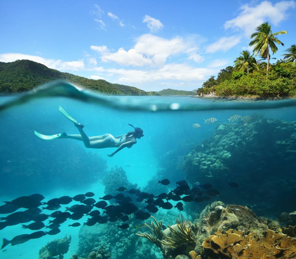 入水游玩浮潜照,get美美小心机 - 天猫精选