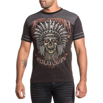 Affliction Eye Tee Shirt Indiana skeleton make old T-shirt