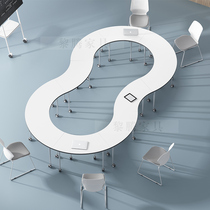 Shanghai new conference table training table and chairs combination mobile student table creative free splicing negotiation table desk