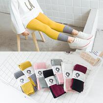 Spring Autumn Girls Leggings Pure Cotton Kids Socks Candy Color Children Ninth Pants Baby Kids Socks