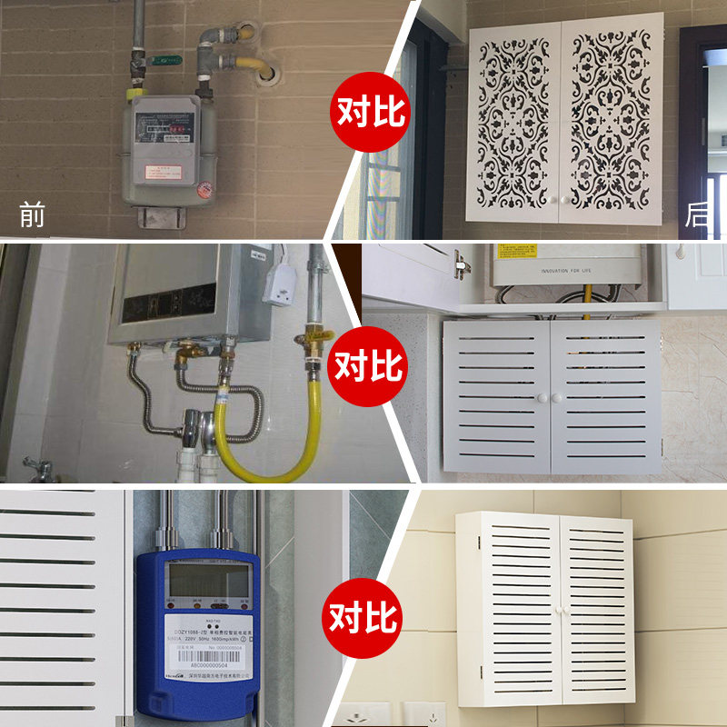 顺迈天然气表遮挡箱厨房卫生间家用防水热水器煤气表装饰箱免打孔