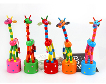 Nostalgic toys wooden twister giraffe can stand and bend childrens educational toys dancing giraffe