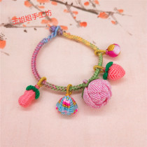 Hand woven symphony lotus rice dumpling Peanut strawberry gradient five bracelet cs line eight-strand four-sided Buddha limited hand rope